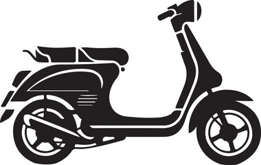 Obraz premium Black silhouette of a classic scooter on a white background transportation 1
