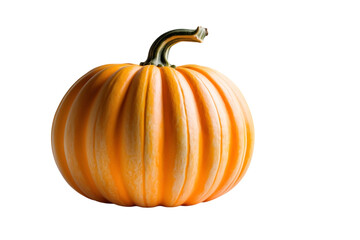 Vibrant orange pumpkin isolated on transparent background for fall season