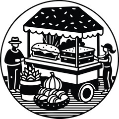 Delicious vegan burger at bustling street food market, best-selling plant-based fast food, trendy outdoor market scene with healthy vegetarian burger, gourmet street food lifestyle concept