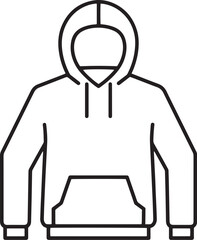 Fototapeta premium Rapper Hoodie Minimal Line Icon