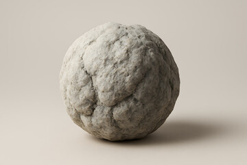 Fototapeta premium Cotton ball transformed into stone sphere - Bola de algodão transformada em esfera de pedra