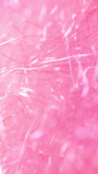 Pink Color Glitter Crinkle Raffia Close Up Vertical Video in 4K 60fps