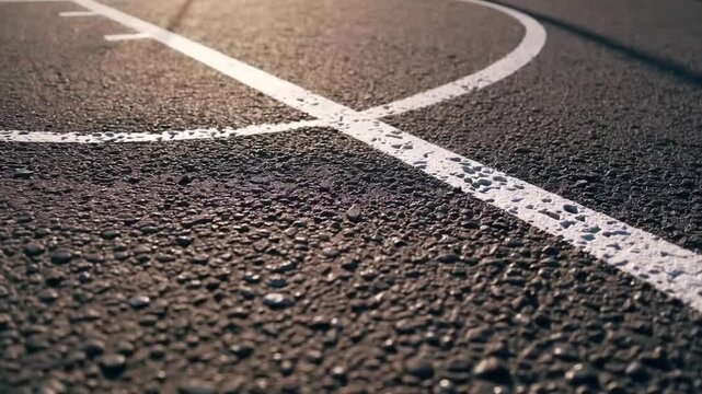 Pavement Markings and Line Delineations on Outdoor Athletic Play Surface Designed for Court Sports