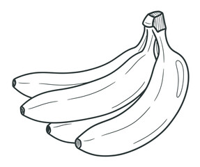 A simple line art drawing of a bunch of bananas