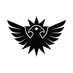 Obraz premium silhouette of a falcon face with spread wings