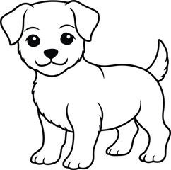 Naklejka premium Adorable minimalist puppy outline illustration for pet lovers isolated on white background isolated on transparent background