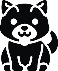 Charming minimal outline illustration of a cute puppy isolated on white background isolated on transparent background