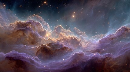 Colorful nebulae in deep space