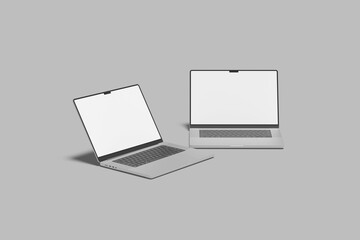 laptop screen blank realistic mockup