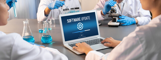 Software update on computer for brisk version of device software upgrade