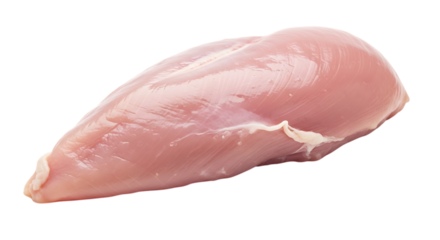 Fresh raw chicken breast fillet isolated on transparent background, a lean and healthy source of protein, ideal for cooking a variety of delicious and nutritious meals