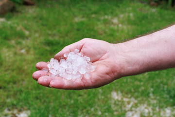 Hailstones in Hand after Storm