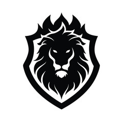 Obraz premium silhouette of a lion face with mane shaped 