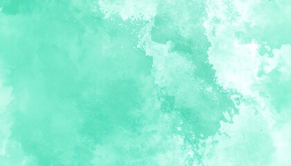 Abstract Mint Green Watercolor Splash Background Texture.