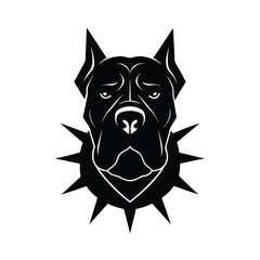 silhouette of a mastiff dog face with spiked