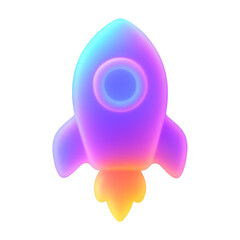 PNG Colorful gradient rocket illustration.