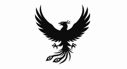 Obraz premium Phoenix bird silhouette - vector phoenix bird icon, badge, sticker stock 