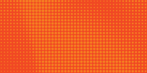 retro Dots halftone orange color pattern gradient texture with technology digital background. Dots pop art comics orange