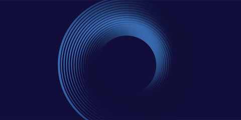 Blue abstract background with blue glowing geometric lines. Modern shiny blue oval lines pattern. Curved lines. Futuristic technology concept. modern