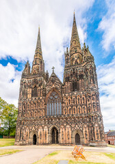 Fototapeta premium A view towards the arched ceiling of Lichfield Cathedral in Lichfield, UK in summertime