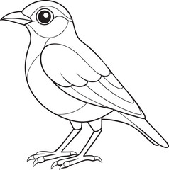 Obraz premium A simple line art drawing of a beautiful bird outline an adorable animal in nature wildlife