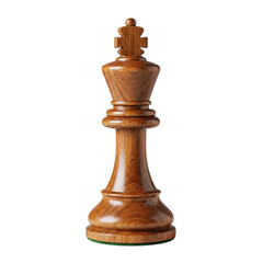 Isolated wooden chess king piece  for strategy games and board game enthusiasts design on transparent background