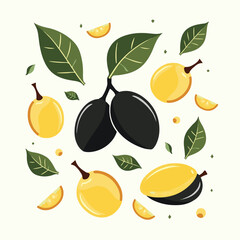 Obraz premium Fresh Mango Fruit Vector Illustrations
