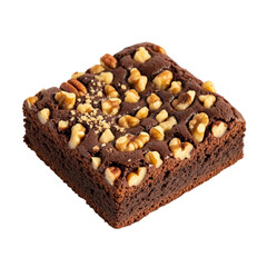  chocolate walnut brownie recipe perfect for dessert or snack food photography image on transparent background