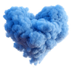fluffy heart shaped blue cloud