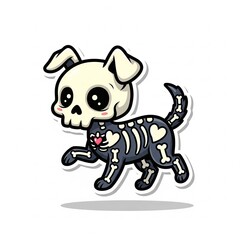 A fun cartoon panda dog character with a puppy bone illustration