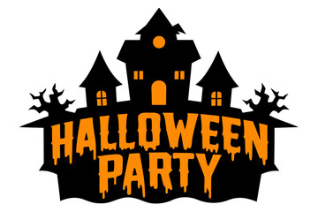 Spooky halloween party haunted house invitation graphic