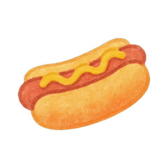PNG Tasty hot dog illustration art.