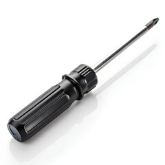 Obraz premium A black hand screwdriver, arranged alone.