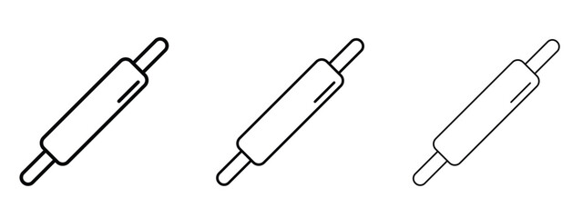 Rolling pin icon in outline stroke style symbol.