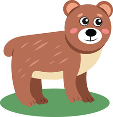 Hand drawn vector illustration of brown bear
