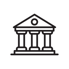 Classic building icon for architecture, law, and government