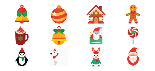 Festive Christmas Icons A Collection of Holiday Symbols and Decorations