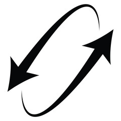 Long arrows icon. Long curved arrow isolated. Thin curved doodle arrow. vector illustration