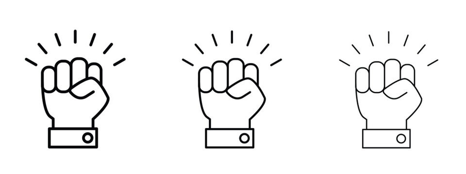 Empowerment icon in outline stroke style symbol.