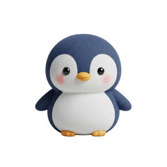 Naklejka premium Cute Fluffy Penguin Character on a Transparent Background