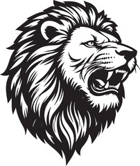 Lion Head Silhouette Vector – Roaring Lion Decal Design