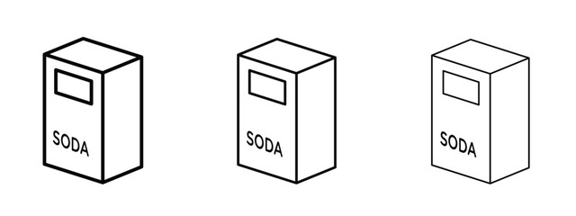 baking soda icon in outline stroke style symbol.