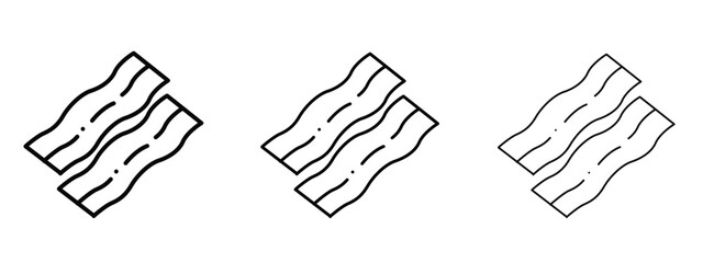 Bacon icon in outline stroke style symbol.
