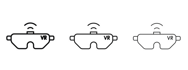AR headset icon in outline stroke style symbol.