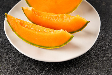 Melon Charente ripe sweet fruit tasty snack fresh delicious gourmet food background on the table...
