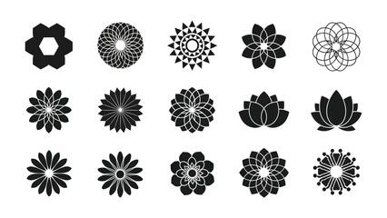 Ornate Floral Array: A mesmerizing arrangement of intricate floral designs, showcasing a diverse array of shapes and forms in a monochrome, drawing attention to the elegance. 