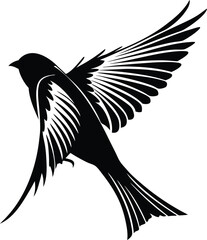 Flying Bird Silhouette Illustration
