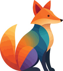 Obraz premium Colorful Geometric Fox Vector Illustration