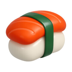 PNG Playful sushi-themed 3D illustration.