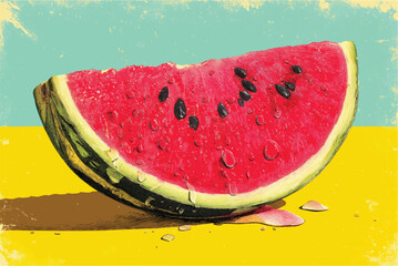 Watermelon cartoon vector vivid colors